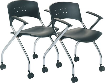 Safco XTC Plastic Nesting Chairs, 2/Pack, Black
