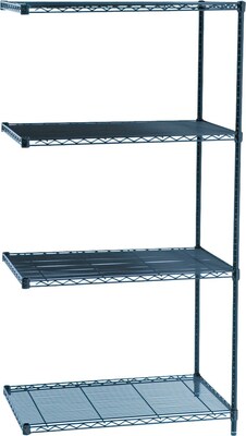 Safco Industrial 4-Shelf Wire Unit, 36, Black (5289BL)