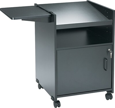 Safco Economy 3-Shelf Melamine Presentation Cart, Black (8927BL)