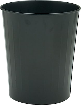Safco Steel Trash Can with no Lid, 6 Gallon, Black (9604BL)