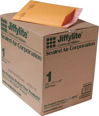 7 1/4x 12 Self-Seal Cushioned Mailers, Side Seam, #1, 100/Ct (27241)