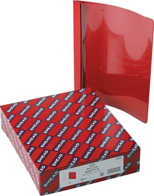 Smead Heavyweight Report Covers with Clear Front, 3-Prong, Letter Size, Red, 25/Box (87461)