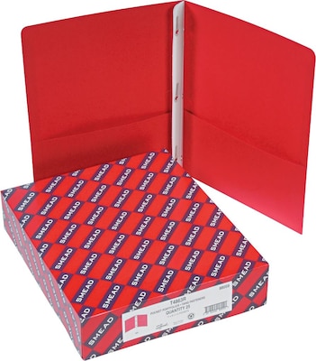 Smead 2-Pocket Portfolio Folder with Fasteners, Red, 25/Box (88059)