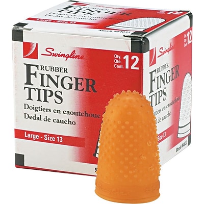 Swingline Rubber Fingers Tips, #13, 1.37 x 1.25, Amber, 12/Pack (S7054033)