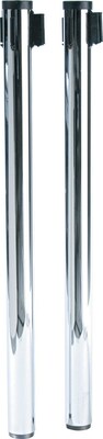 Tatco Adjusta-Tape Crowd Control Stanchion Posts, Nylon, 40" High, Black, 2/Box