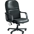 Safco Big and Tall Leather Executive Swivel/Tilt Chair with PU Arms, Black