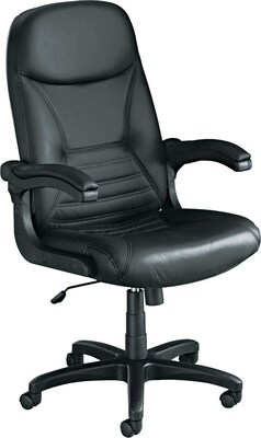 Safco Big Tall Executive Leather Chair With Upholstered Arms Black Quill Com
