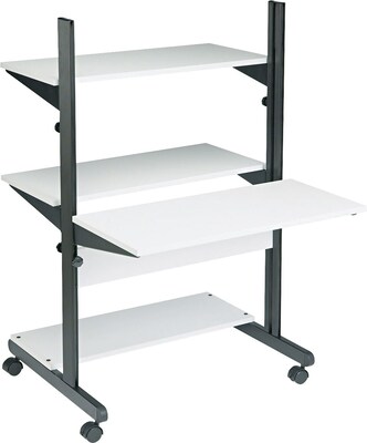 Safco 4-Shelf Laminate Mobile Presentation Cart, Gray and Black (8432SOGRYBLK)