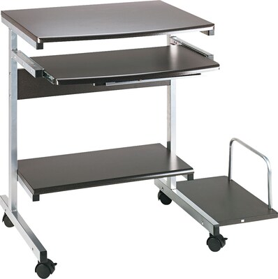 Safco® Portrait PC Desk Carts, Charcoal Grey