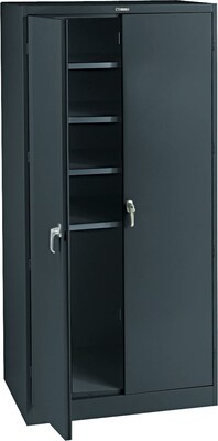 Tennsco Deluxe Steel Storage Cabinet, 4-Shelf, Black, 78H x 36W x 24D