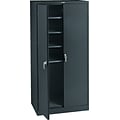 Tennsco Deluxe Steel Storage Cabinet, 4-Shelf, Black, 78H x 36W x 24D