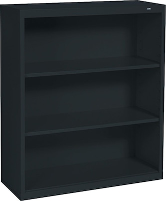 Tennsco Metal 3-Shelf Bookcase, 40 x 34.5 x 13.5, Black (100615)