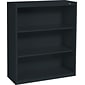 Tennsco Metal 3-Shelf Bookcase, 40" x 34.5" x 13.5", Black (100615)