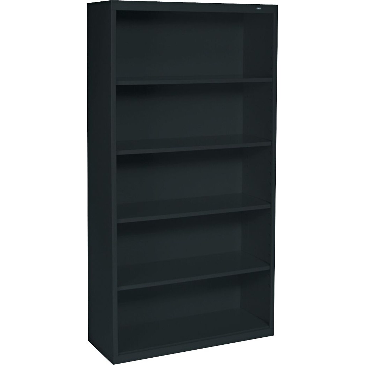 Tennsco 66 5-Shelf Bookcase with Adjustable Shelves, Black, Metal (101094)