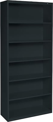 Tennsco 6-Shelf 78H Metal Bookcase, Black (BC18-72- BLK)