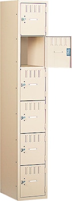 Tennsco Heavy Gauge Steel Box Compartment Lockers, 1 Wide, Sand (BS6121812ASD) (BS6121812ASD)