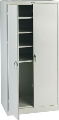 Tennsco Deluxe Steel Storage Cabinet, 4-Shelf, Light Gray, 78H x 36W x 24D
