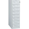8-Drawer Multimedia Cabinet For 3x5 & 4x6 Cards; Light Grey; 43,400 Card Capacity; 52Hx15Wx28-1/2D