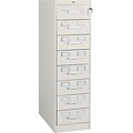 8-Drawer Multimedia Cabinet For 3x5 & 4x6 Cards, Putty, 43,400 Card Capacity, 52Hx15Wx28-1/2D