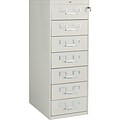 7-Drawer Multimedia Cabinet For 5 x 8 Cards, Putty, 38,100 Card Capacity, 52Hx19-1/8Wx28-1/2D