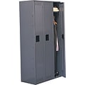 Tennsco Heavy Gauge Steel Single Tier Lockers, 3 Wide, Medium Grey (STS121872CMG)