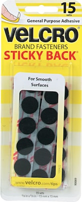 Velcro® Sticky Back Sticky Tape; Black, 15/Pack