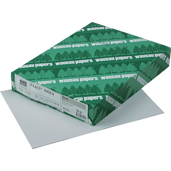 Neenah Paper 90 lb. Index Paper, 8.5 x 11, Gray, 2000 Sheets/Case (49191CT)