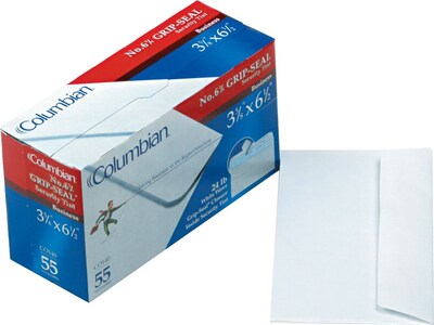 Columbian Redi-Strip™ Redi-Strip™ Business Envelopes, 3 5/8" x 6 1/2", White, 55/Bx (CO140)