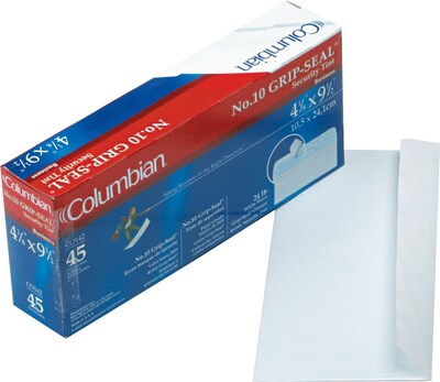 Columbian Redi-Strip™ Security Tinted #10 Business Envelopes, 4 1/8 x 9 1/2, White, 45/Bx (WEVCO142)