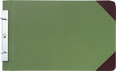 Wilson Jones Canvas Sectional Storage Post Binder, 8 1/2 x 14, 4 1/4 Post Spacing, Green (27832)