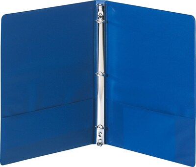 Wilson Jones 368 Basic Round Ring Binder, Dark Blue, 120 Sheet Capacity, 1/2 (Ring Diameter)