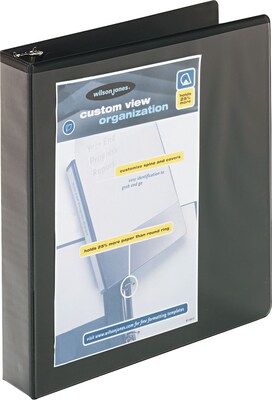 Wilson Jones 386 Basic D-Ring View Binder, Black, 400 Sheet Capacity, 1 1/2" (Ring Diameter)