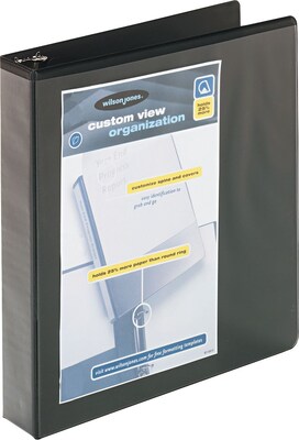 Wilson Jones 386 Basic D-Ring View Binder, Black, 400 Sheet Capacity, 1 1/2 (Ring Diameter)