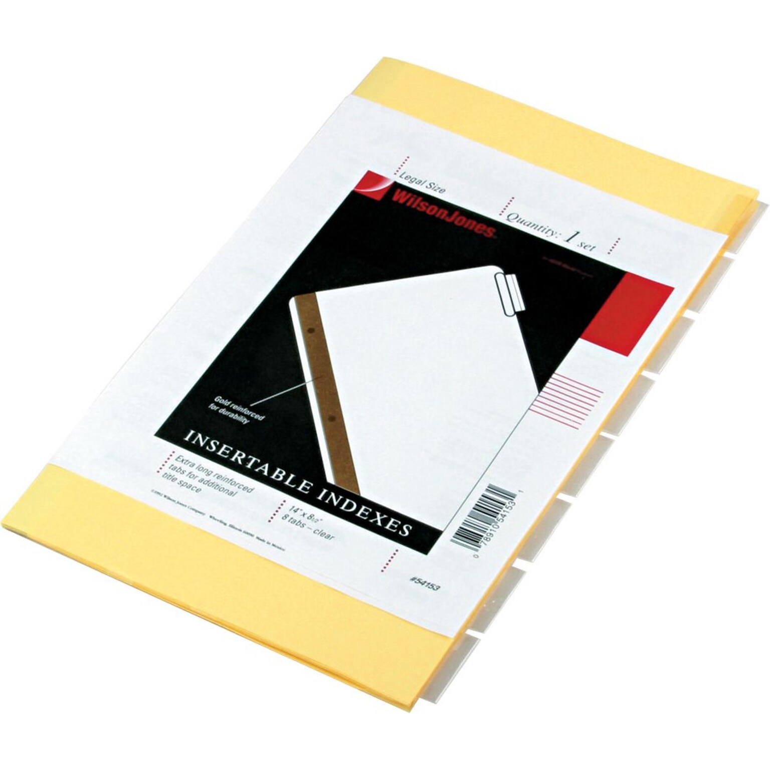 Wilson Jones Gold Line Legal Dividers, Clear Tabs, 8 Tab Set