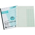 Wilson Jones ColumnWrite Columnar Pad, 3 Columns, 8 1/2 x 11, Green/White, 50 Sheets/Book (G7203A)