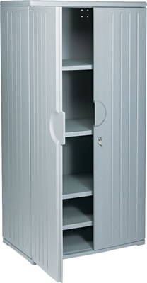 Iceberg® Officeworks® Polyethylene Storage Cabinet, Non-Assembled, 72Hx36Wx22D, Charcoal