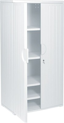 Iceberg® Officeworks® Polyethylene Storage Cabinet, Non-Assembled, 72Hx36Wx22D, Platinum