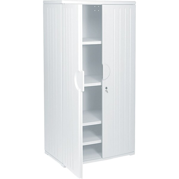Iceberg® Officeworks® Polyethylene Storage Cabinet, Non-Assembled, 72Hx36Wx22D, Platinum