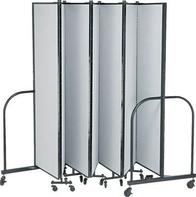 Screenflex® 11-Panel FREEstanding™ Portable Room Dividers, 6'H x 20'5"L, Grey