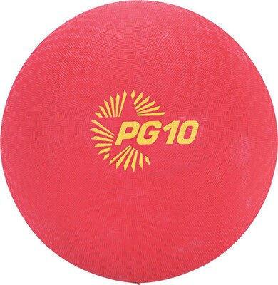 Champions Two-Ply Nylon-Wound Playground Ball, Red, 10 Diameter
