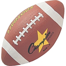 Champions Water-Resistant Rubber-Covered Sports Ball, Brown, 12 Intermediate Size Football