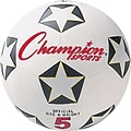 Champions Water-Resistant Rubber-Covered Sports Ball, White/Black, Size 5 Soccer Ball
