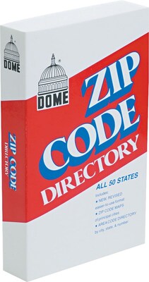 Dome Zip Code Directory, Abridged, 750 Pages, 4 3/8" x 7"