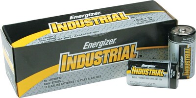 Energizer D Size Industrial Alkaline Batteries, 1 Dozen