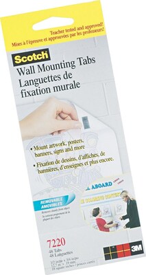 Scotch® Wall Mounting Tabs with Removable Adhesive; 1/2 x 3/4, 48 Tabs/Pack