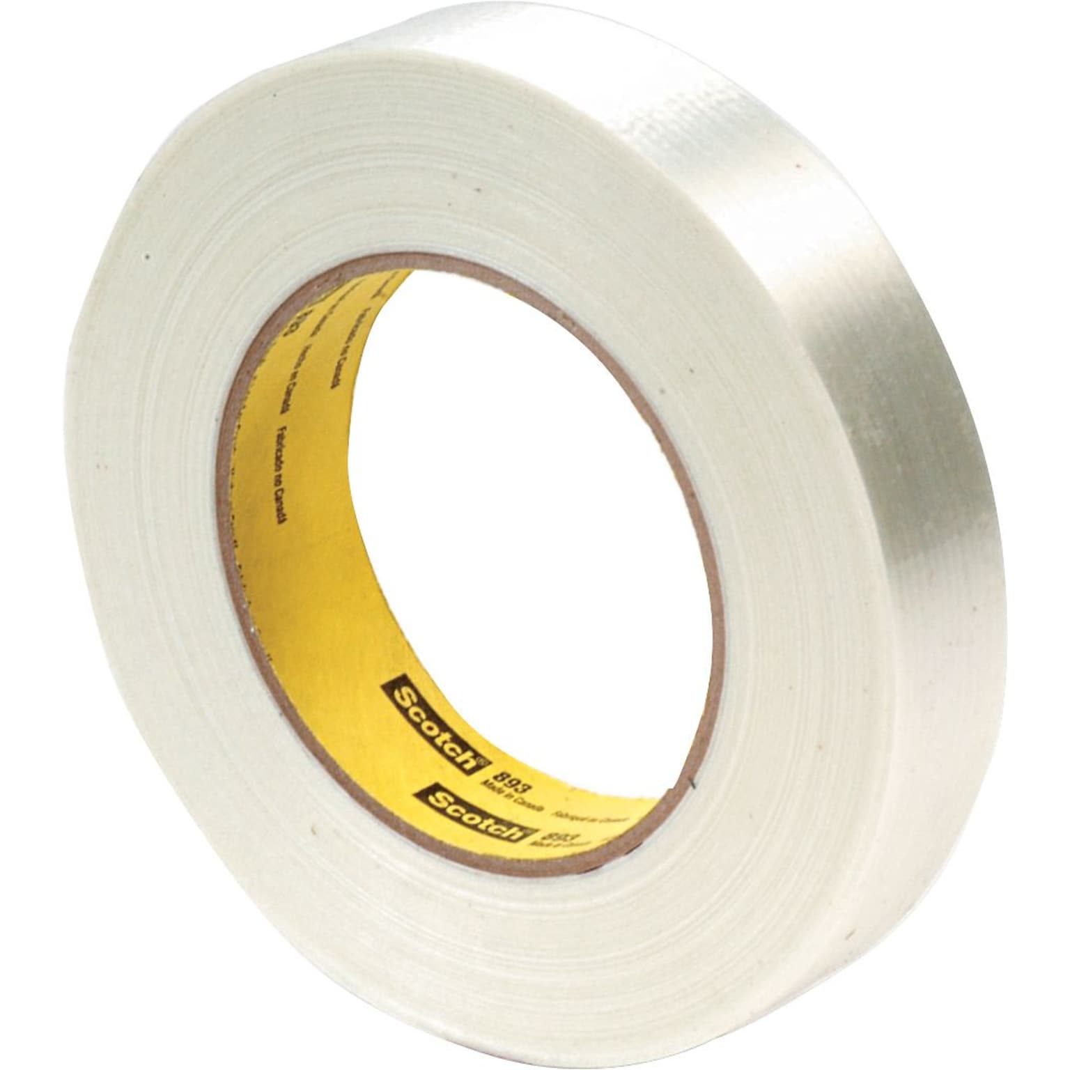 3M Economy Grade Glass Filament Tape, 3 Core, Clear, 24mm x 55m, 1/Rl (893-1)