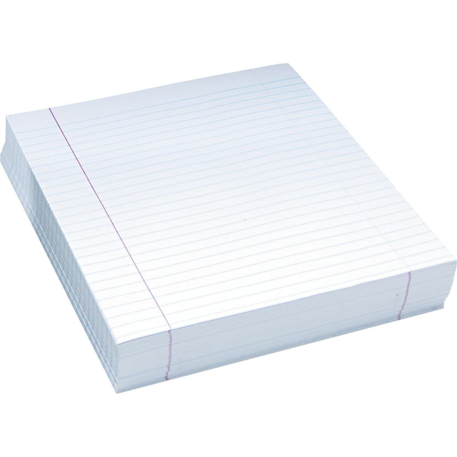 Pacon Composition Paper, 3/8 Ruling with Red Margin, 8 1/2 x 11, 500 Sheets/Pk