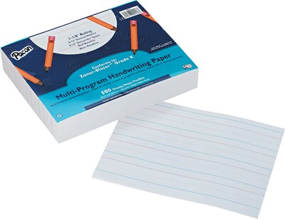 Pacon Zaner-Bloser Multi-Program Handwriting Papers with Skip Space 10-1/2 x 8, 1-1/8 Ruling, Whi