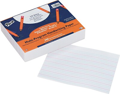 Pacon DNealian/Zaner-Bloser Multi-Program Handwriting Papers with Skip Space 10-1/2 x 8, 5/8Ruli