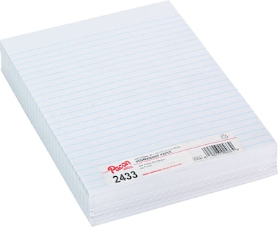 Pacon 10-1/2 x 8 Essay and Composition Loose Leaf Paper, 3/8 Ruled without Margin, White, 500 She
